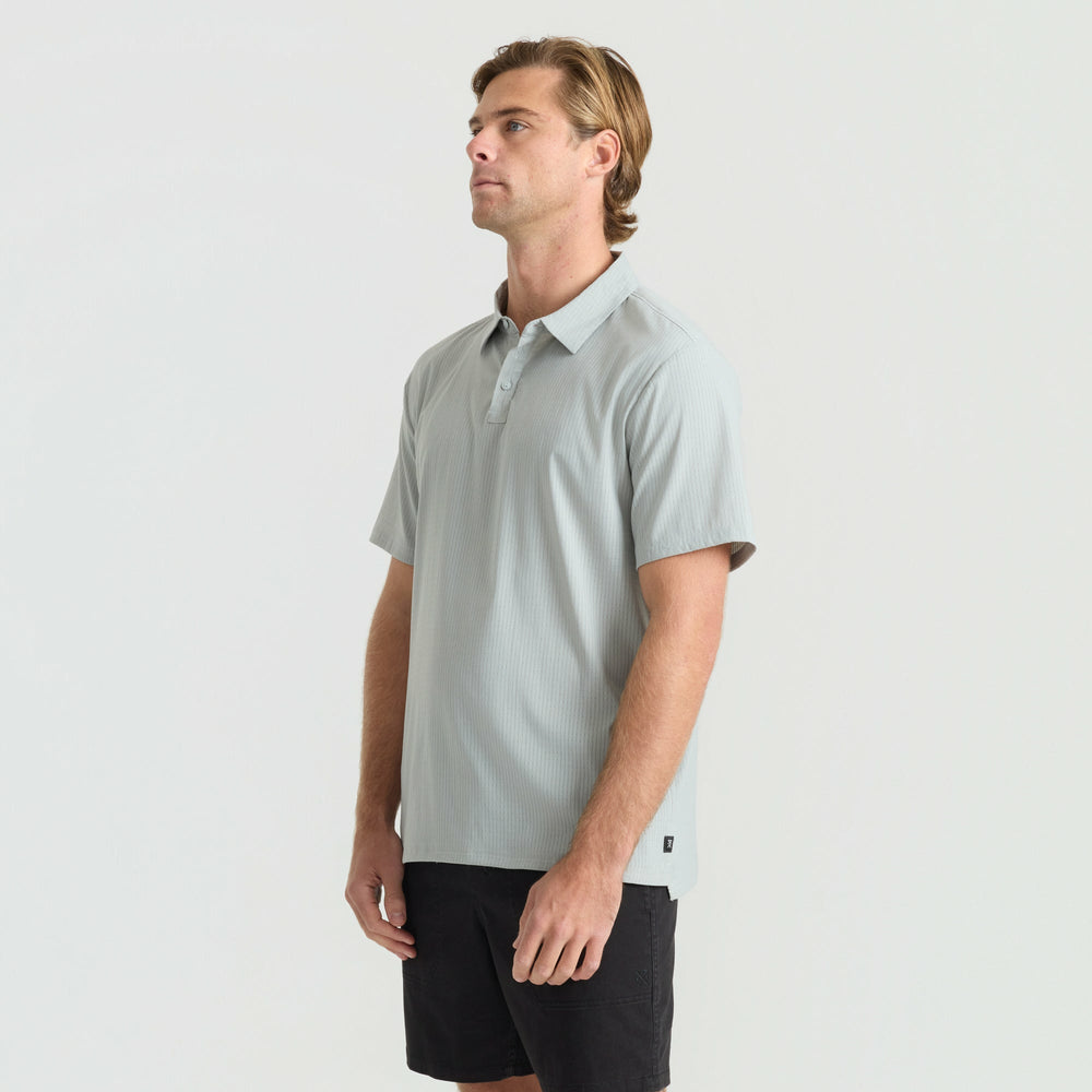 Roark Bless Up Breathable Stretch Polo Shirt in Grey - Men