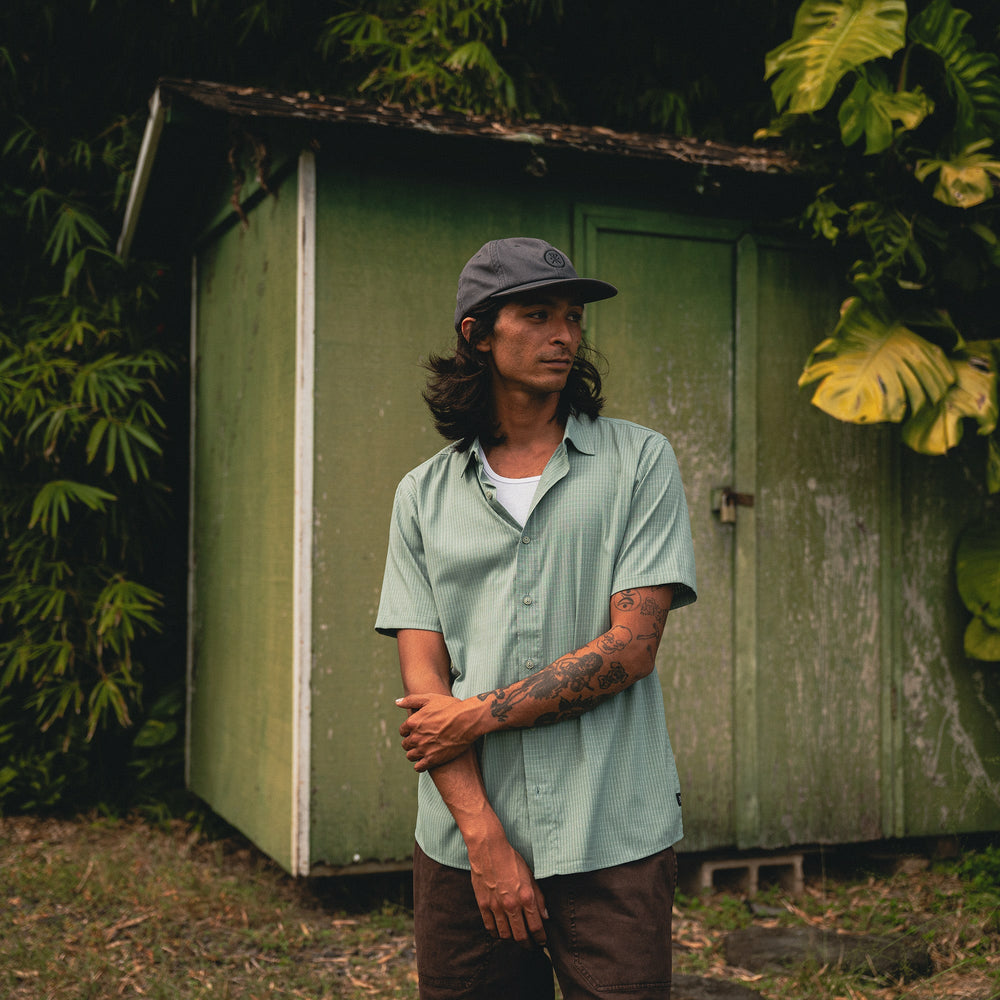 Roark Bless Up Button Up Shirt in Dusty Green - Men