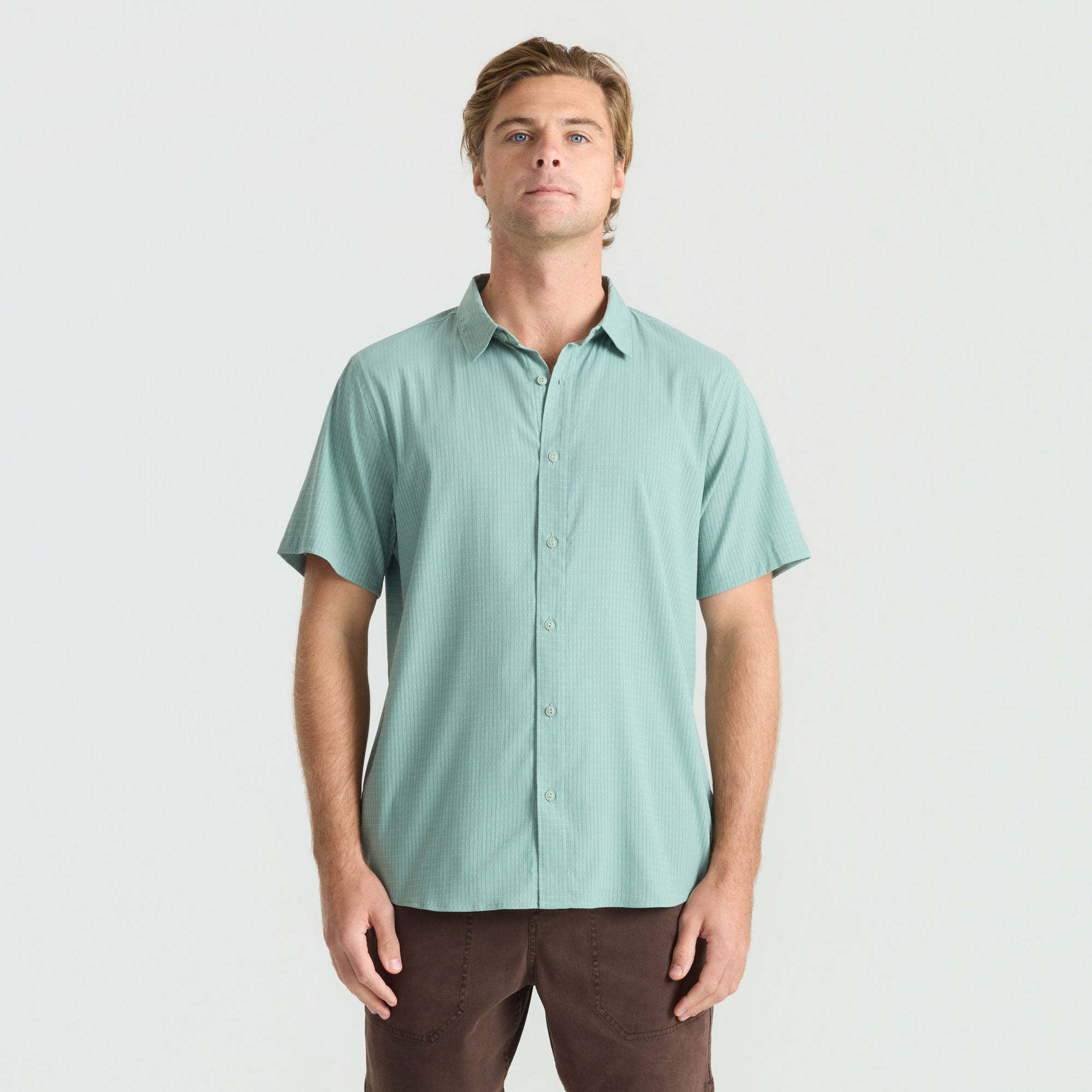 Roark Bless Up Button Up Shirt in Dusty Green - Men