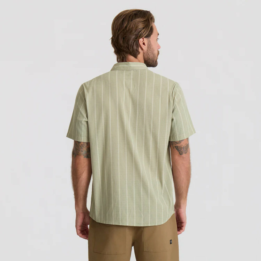 Roark Bless Up Breathable Stretch Shirt in Sage Stripe - Men