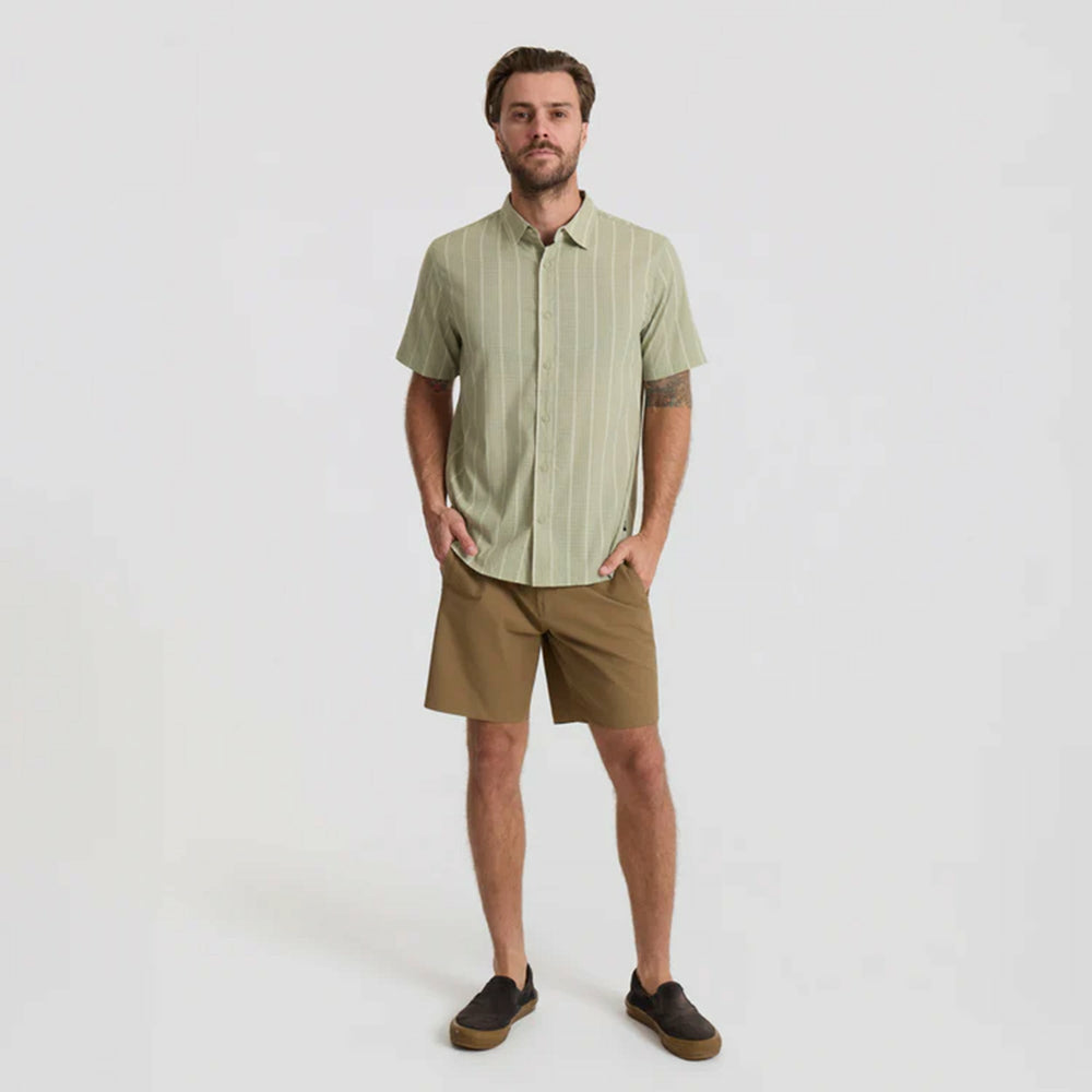 Roark Bless Up Breathable Stretch Shirt in Sage Stripe - Men