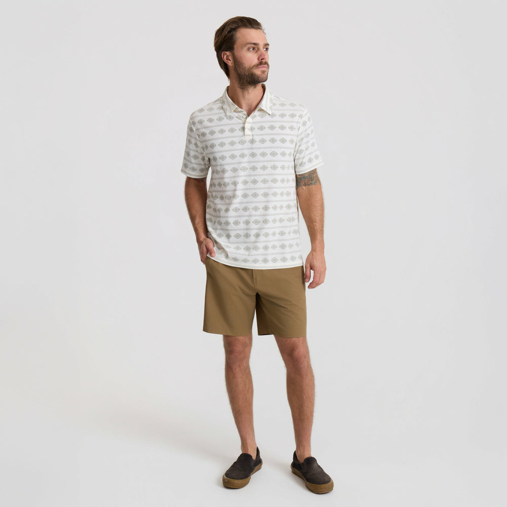 Roark Bless Up Breathable Stretch Polo Shirt in Unbleached - Men