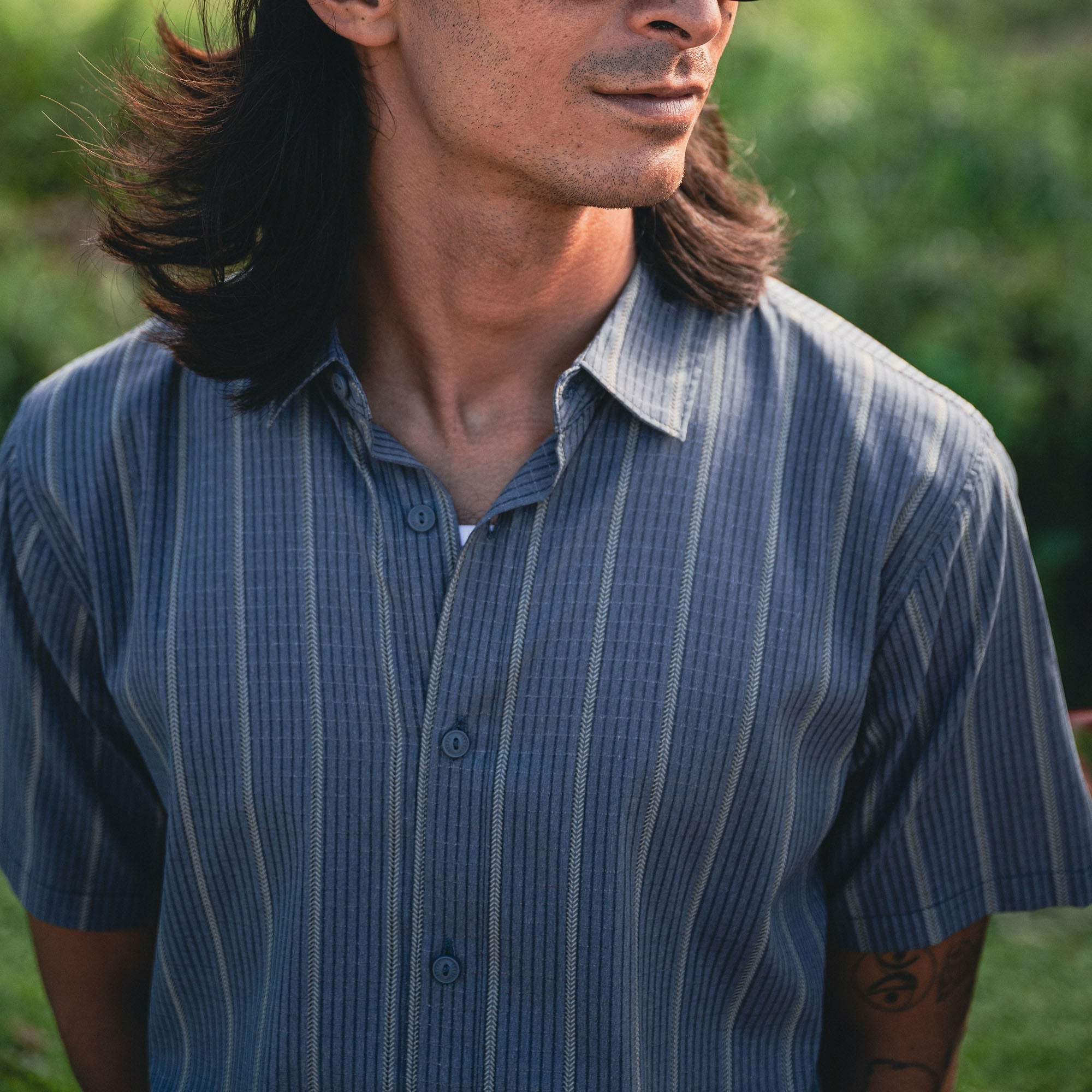 Roark Bless Up Breathable Stretch Shirt in Neptune - Men