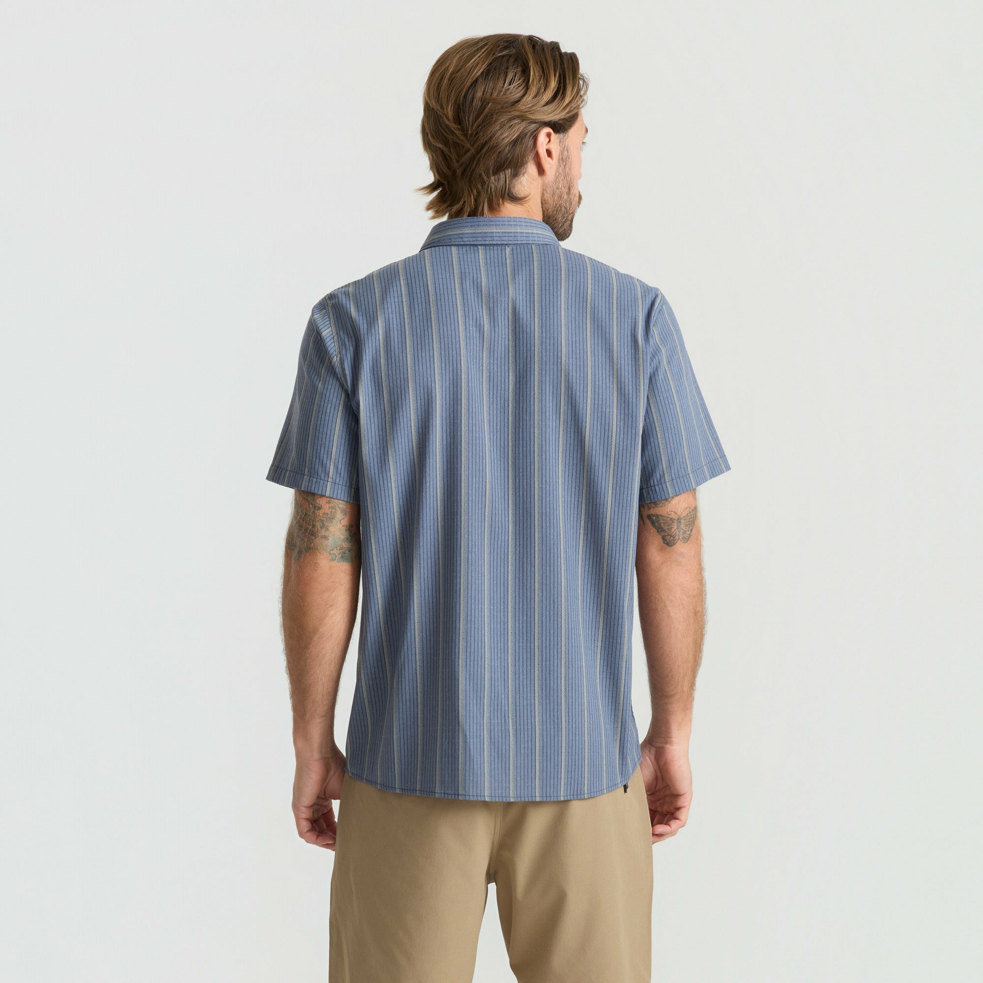 Roark Bless Up Breathable Stretch Shirt in Neptune - Men