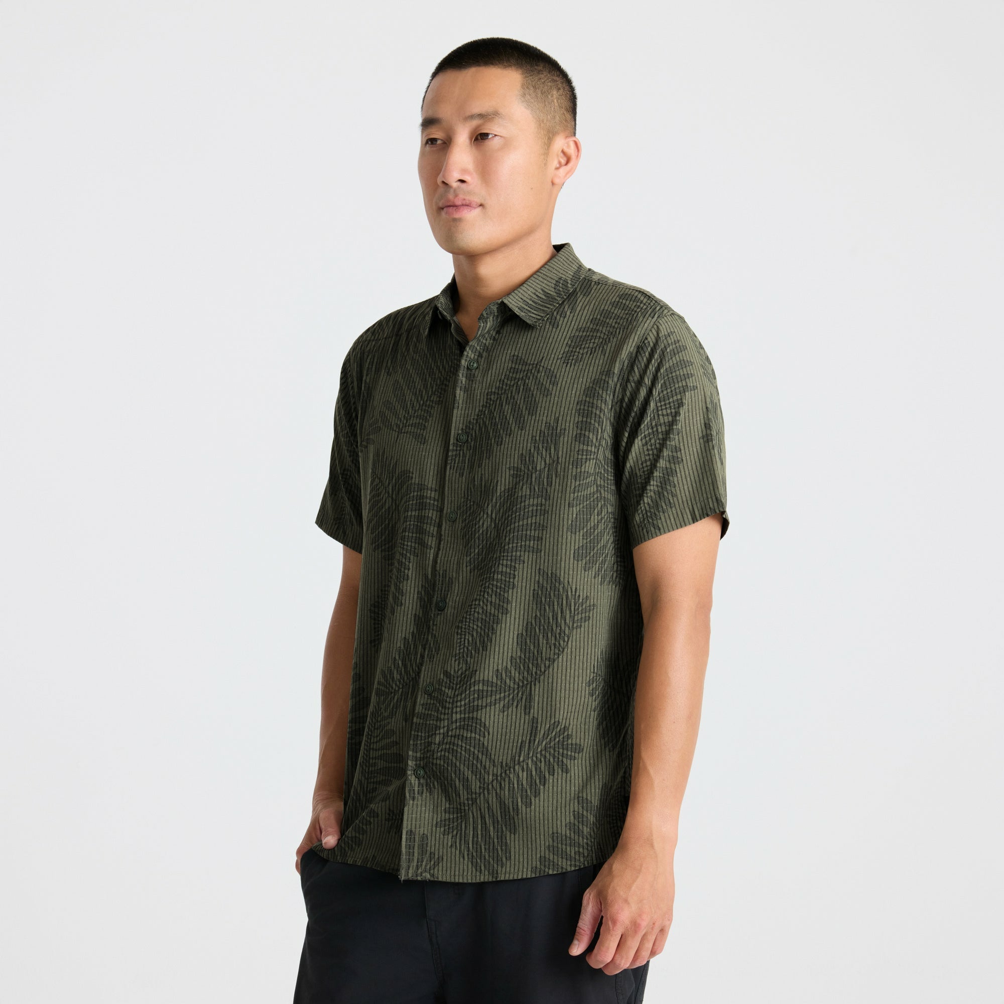 Roark Bless Up Button Up Shirt in Military Kelp - Men