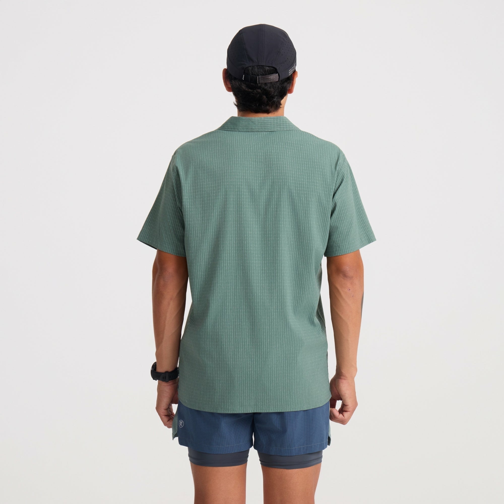 Roark Bless Up Trail Button Up Shirt in Slate Green - Men|Run / Active
