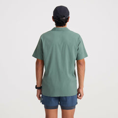 Roark Bless Up Trail Button Up Shirt in Slate Green - Men|Run / Active