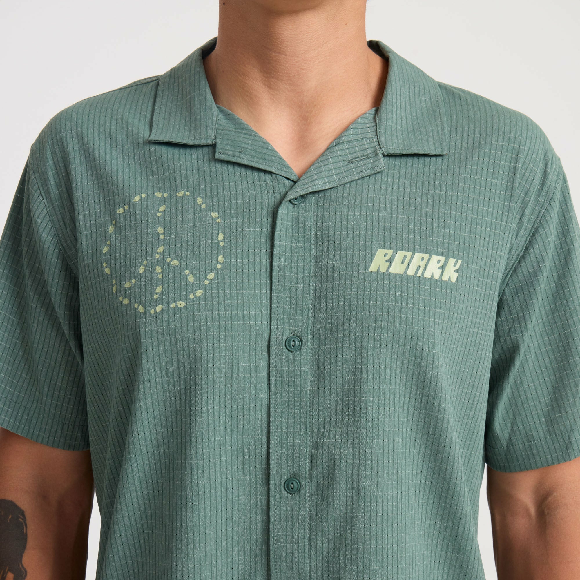 Roark Bless Up Trail Button Up Shirt in Slate Green - Men|Run / Active