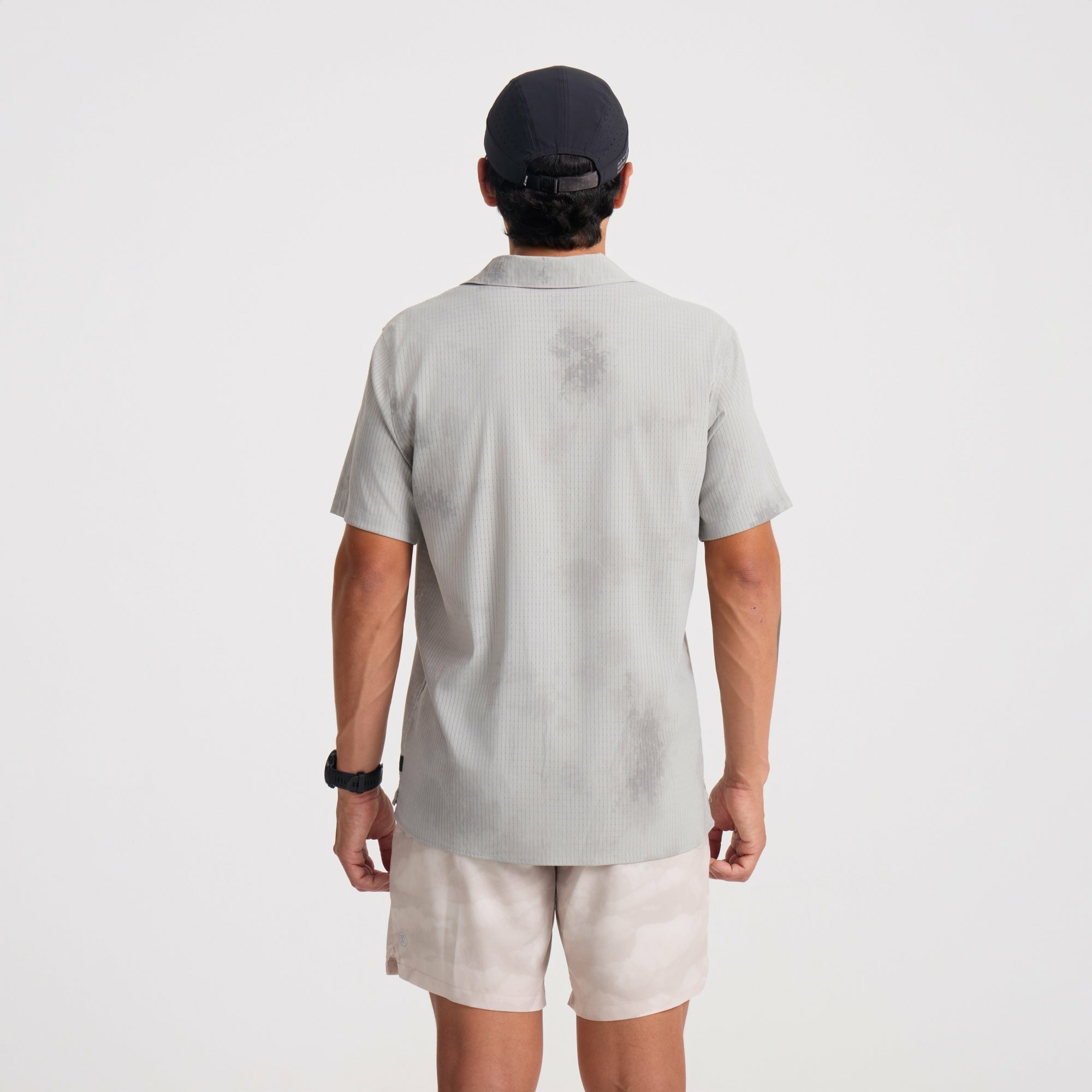 Roark Bless Up Trail Button Up Shirt in Ghost Grey - Men|Run / Active