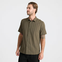 Roark Bless Up Breathable Stretch Shirt in Military Stripes - Men