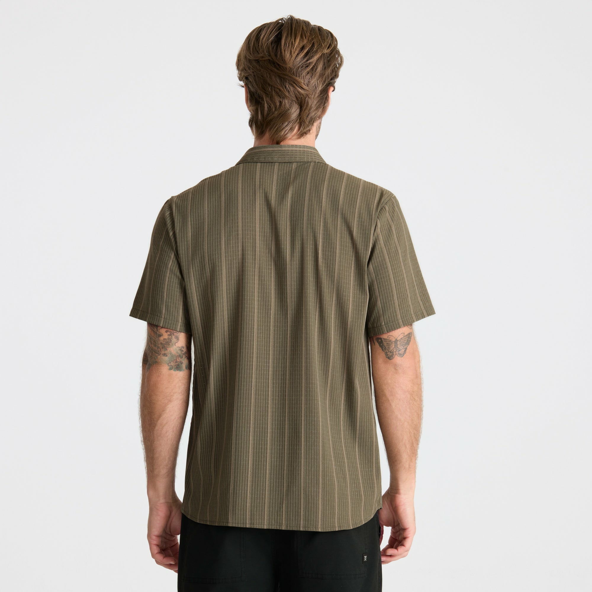 Roark Bless Up Breathable Stretch Shirt in Military Stripes - Men