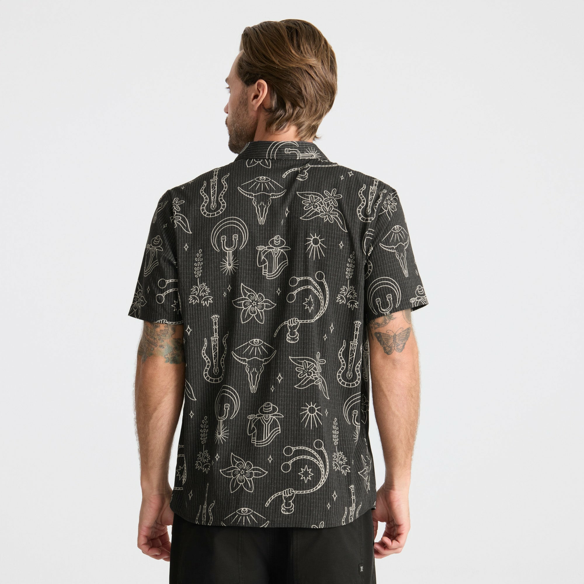 Roark Bless Up Breathable Stretch Shirt in Black - Men