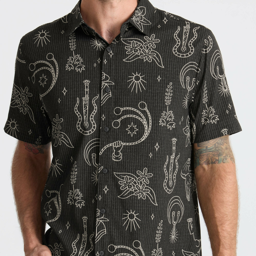 Roark Bless Up Breathable Stretch Shirt in Black - Men