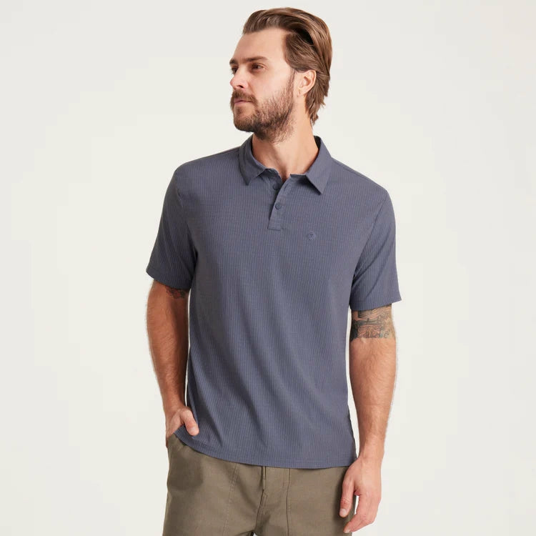 Roark Bless Up Breathable Stretch Polo Shirt in Slate - Men