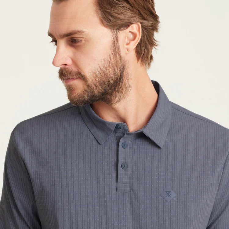Roark Bless Up Breathable Stretch Polo Shirt in Slate - Men