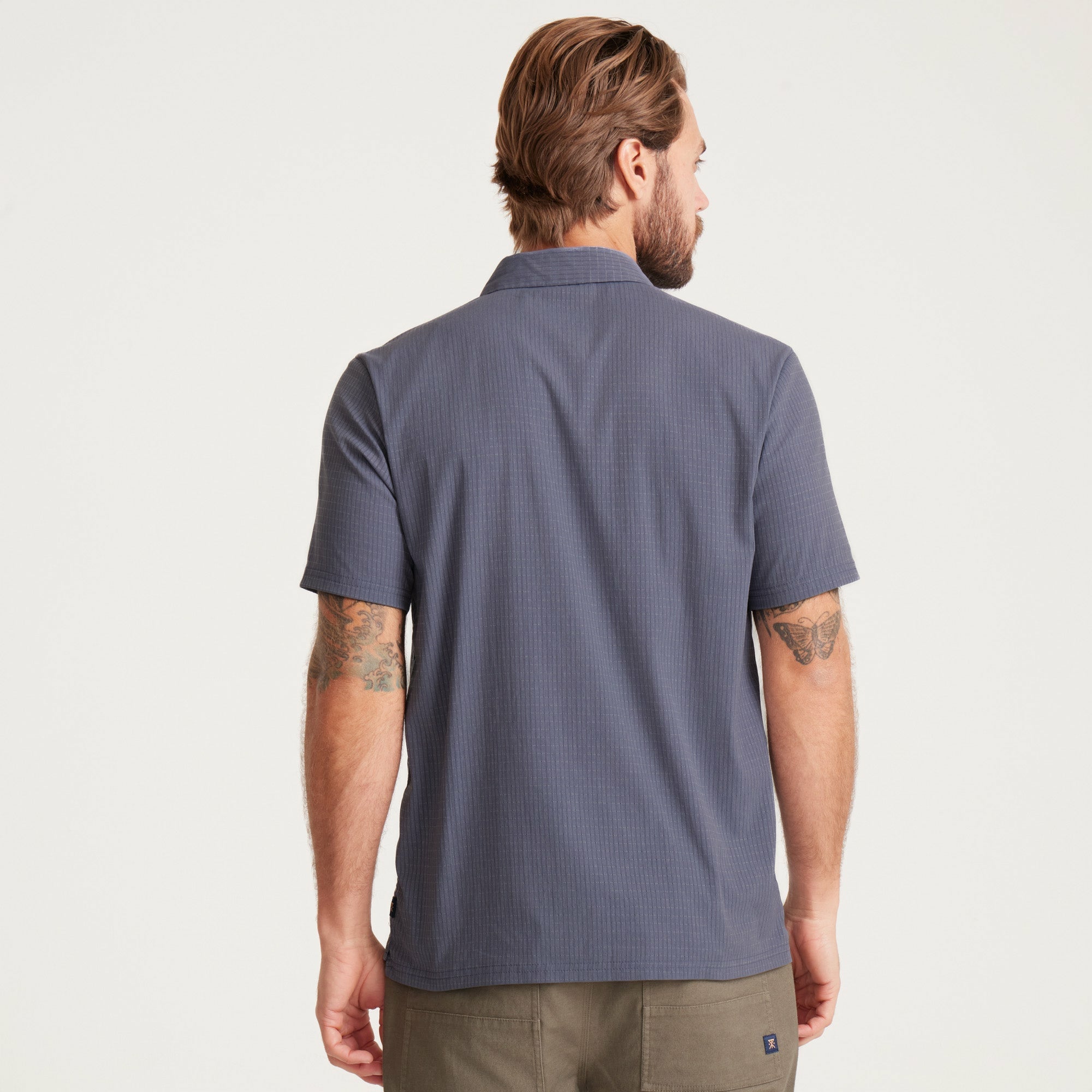 Roark Bless Up Breathable Stretch Polo Shirt in Slate - Men