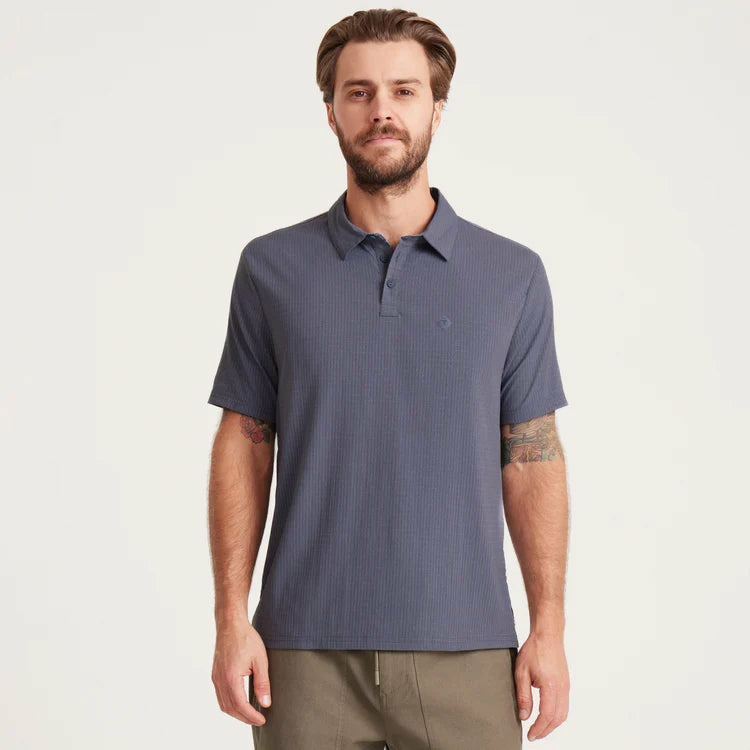 Roark Bless Up Breathable Stretch Polo Shirt in Slate - Men