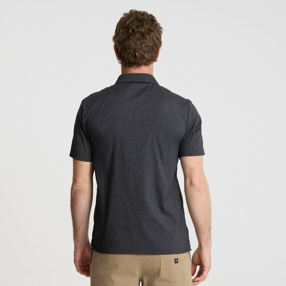 Roark Bless Up Breathable Stretch Polo Shirt in Black - Men