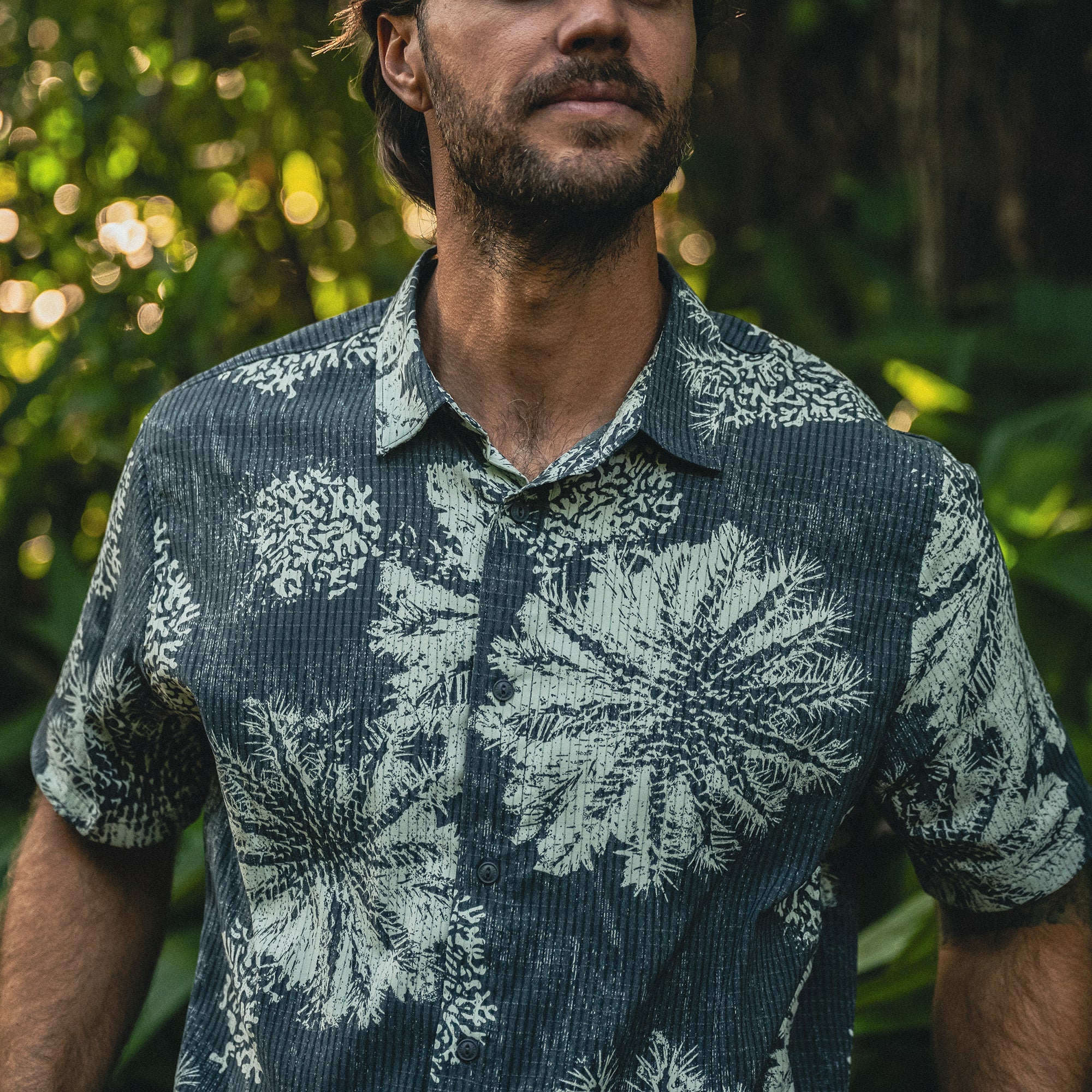 Roark Bless Up Button Up Shirt in Navy Pukpulko - Men
