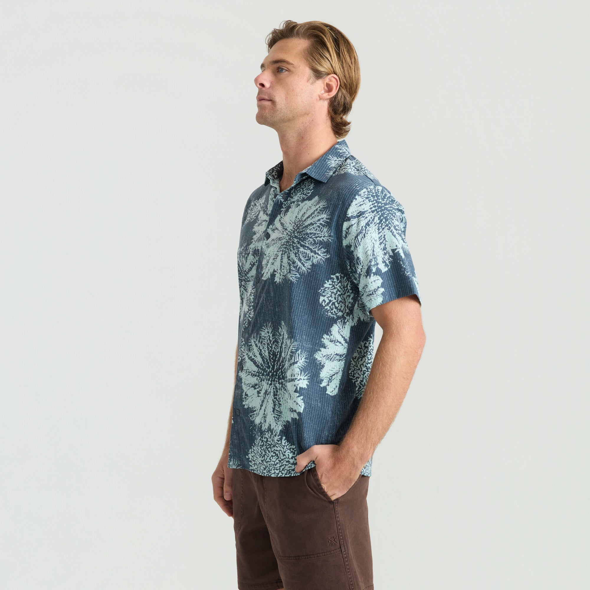 Roark Bless Up Button Up Shirt in Navy Pukpulko - Men