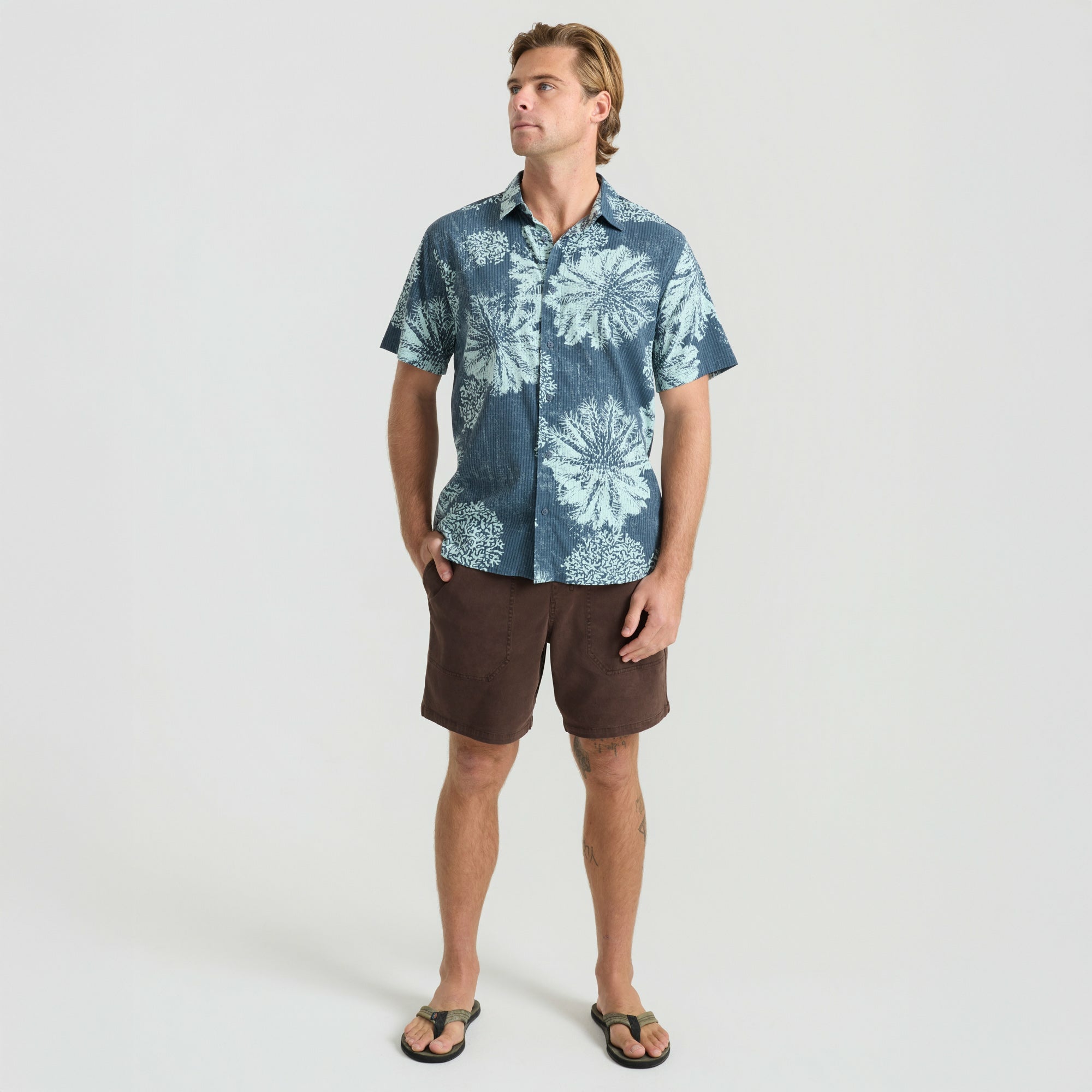 Roark Bless Up Button Up Shirt in Navy Pukpulko - Men