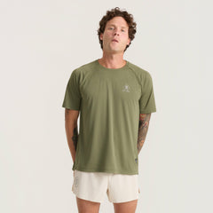 Roark Alta Elite Trail Short Sleeve Tee in Light Military - Men|Run / Active