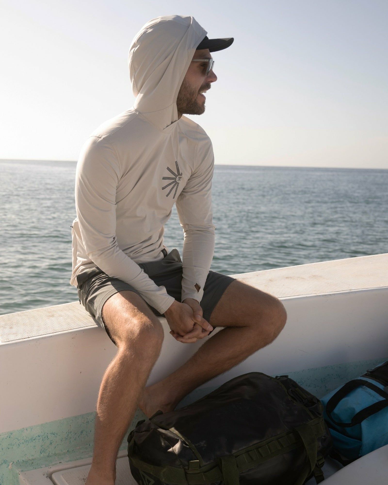 Roark Venture UPF Hoodie in Off White - Men|Run / Active