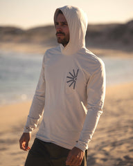 Roark Venture UPF Hoodie in Off White - Men|Run / Active
