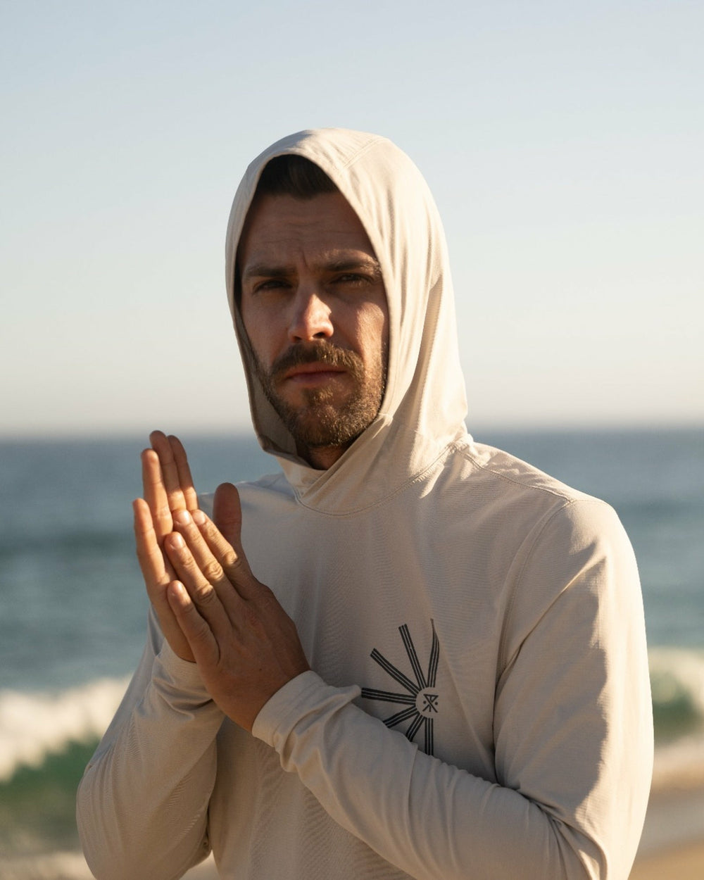 Roark Venture UPF Hoodie in Off White - Men|Run / Active