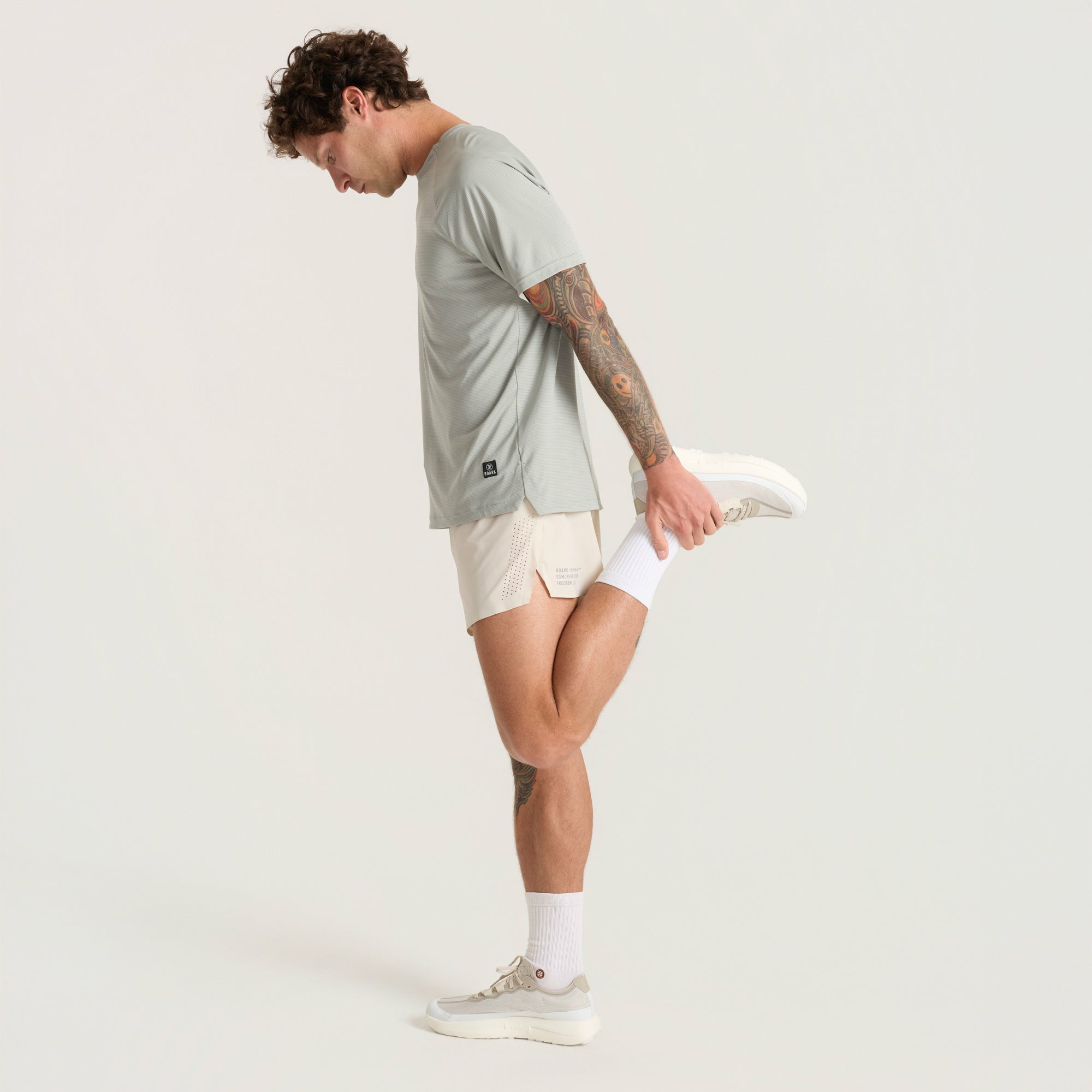 Roark Alta Elite Trail Short Sleeve Tee in Grey - Men|Run / Active