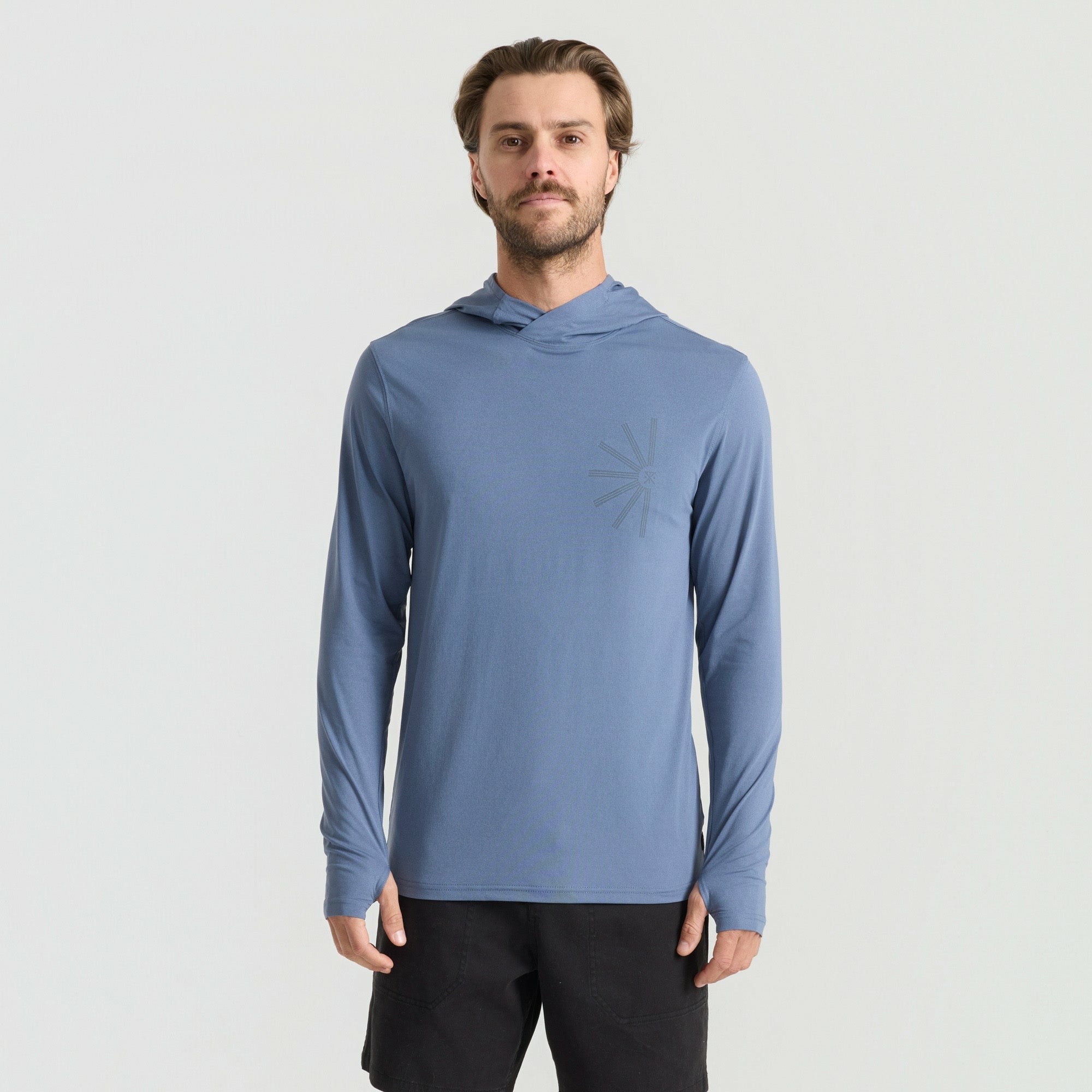 Roark Venture UPF Hoodie in Neptune - Men|Run / Active