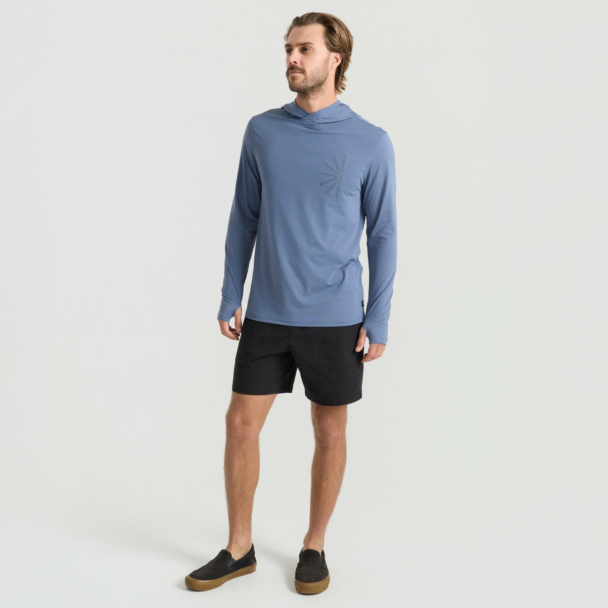 Roark Venture UPF Hoodie in Neptune - Men|Run / Active
