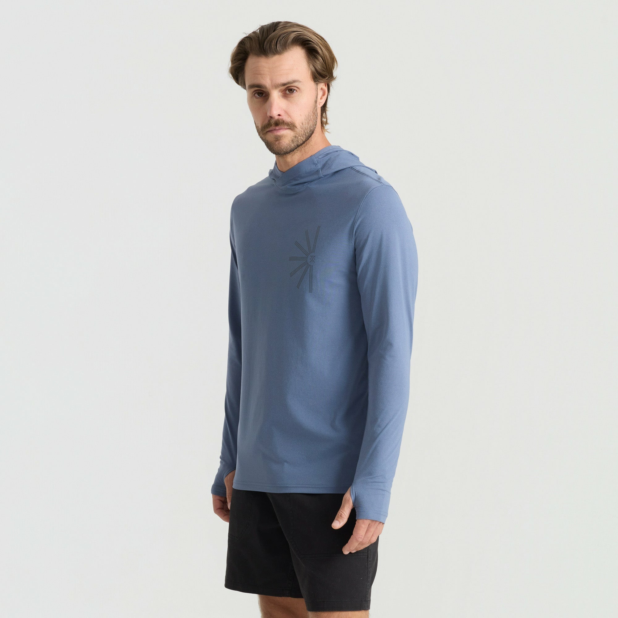 Roark Venture UPF Hoodie in Neptune - Men|Run / Active