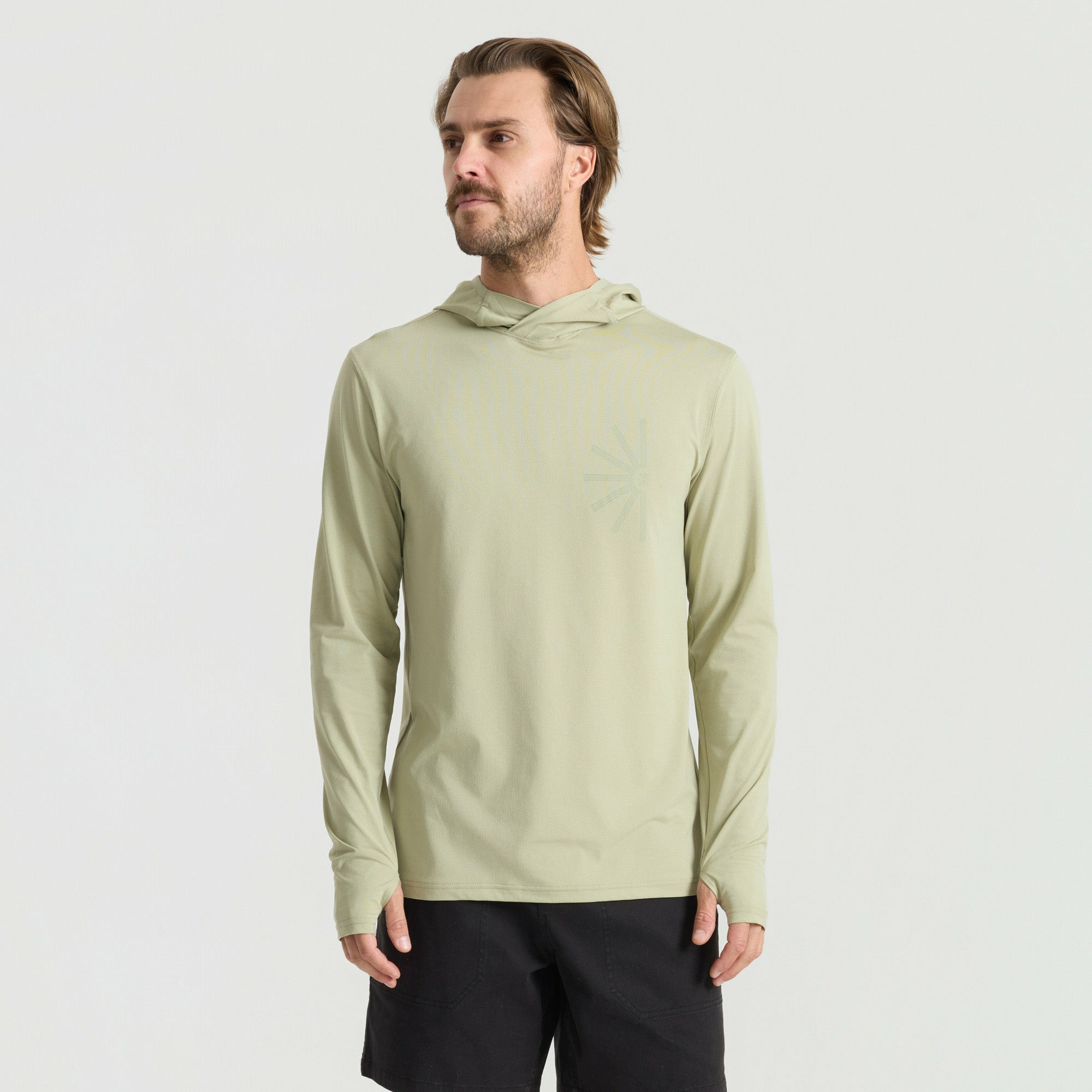 Roark Venture UPF Hoodie in Sage - Men|Run / Active