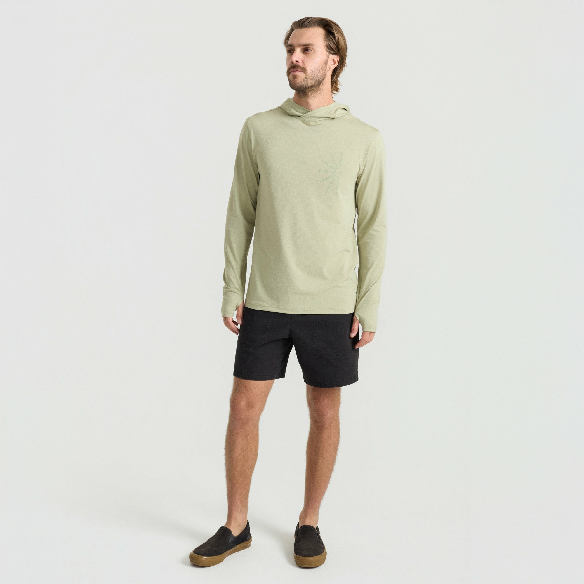 Roark Venture UPF Hoodie in Sage - Men|Run / Active