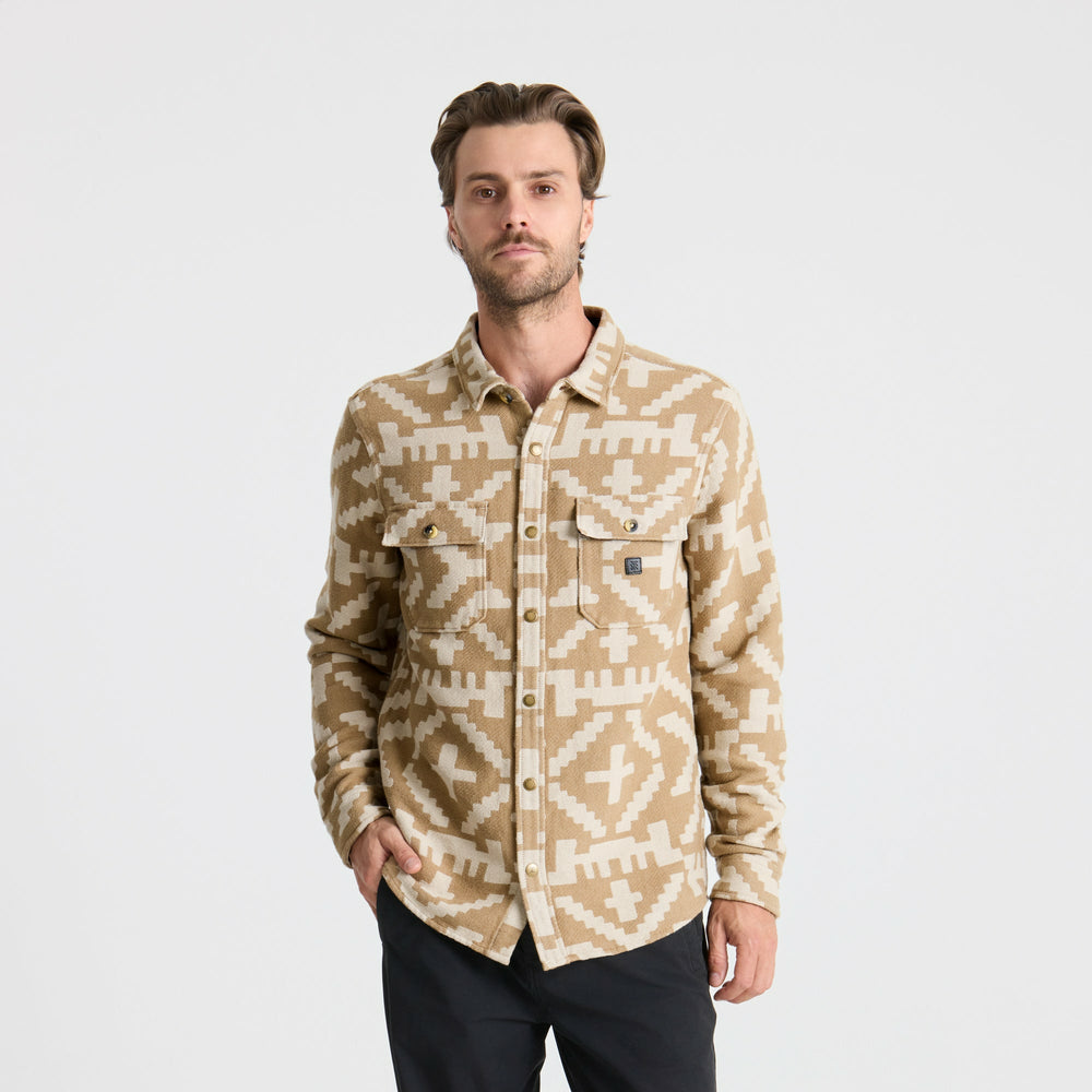 Roark Nordsman Jacquard Flannel in Light Khaki - Men
