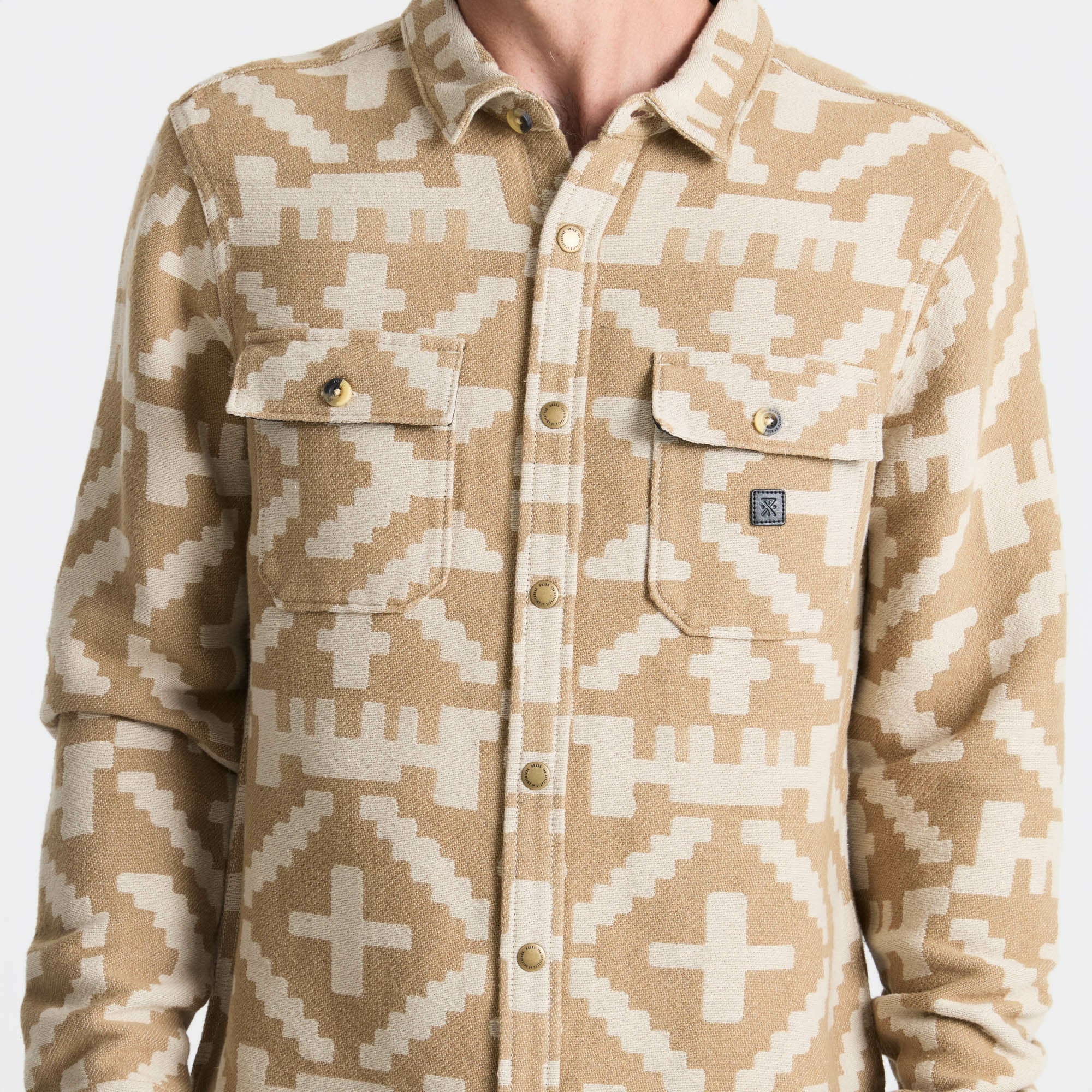 Roark Nordsman Jacquard Flannel in Light Khaki - Men