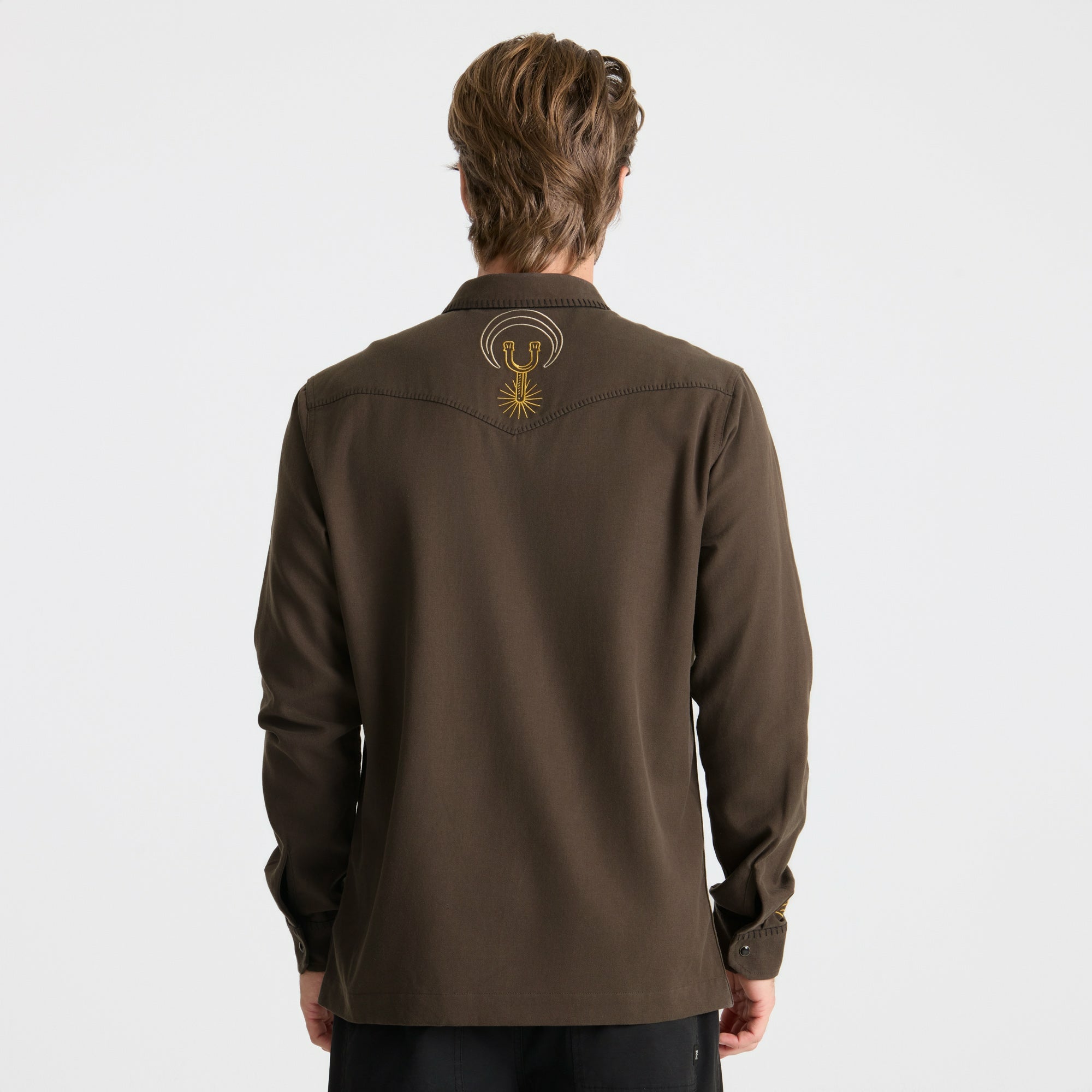 Roark On the Range Long Sleeve Button Up Shirt in Dark Brown - Men