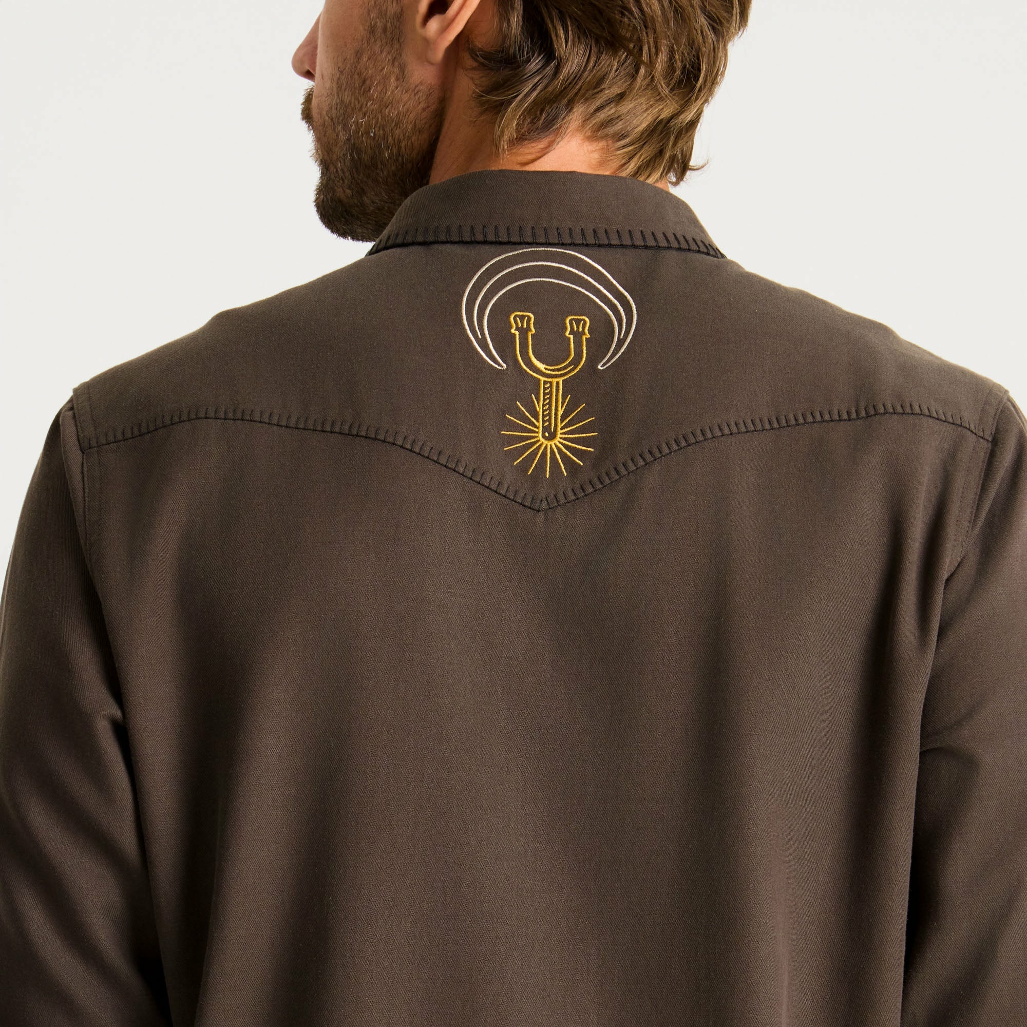 Roark On the Range Long Sleeve Button Up Shirt in Dark Brown - Men