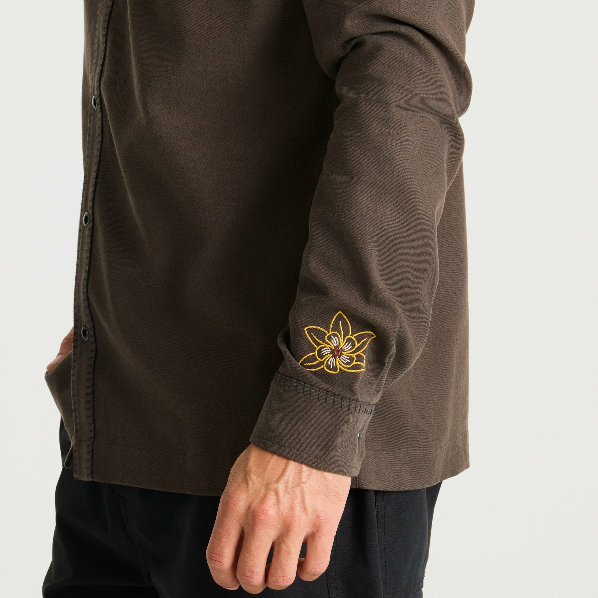 Roark On the Range Long Sleeve Button Up Shirt in Dark Brown - Men
