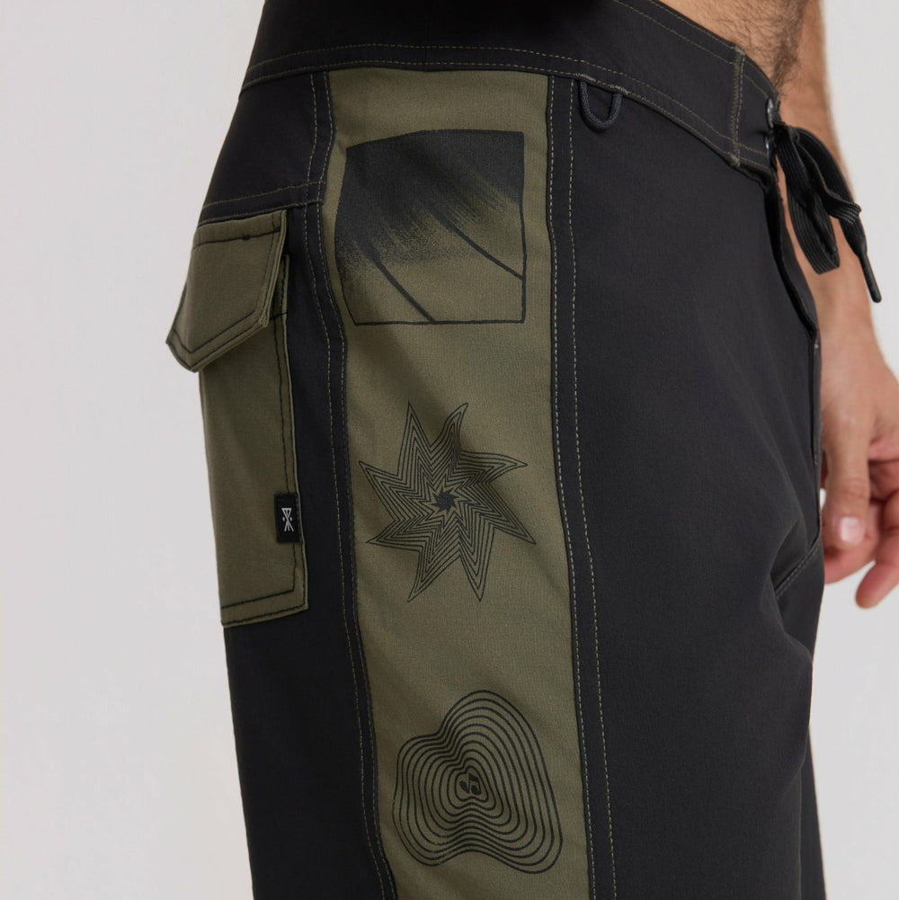 Roark Passage Panel Boardshorts in Black - Men