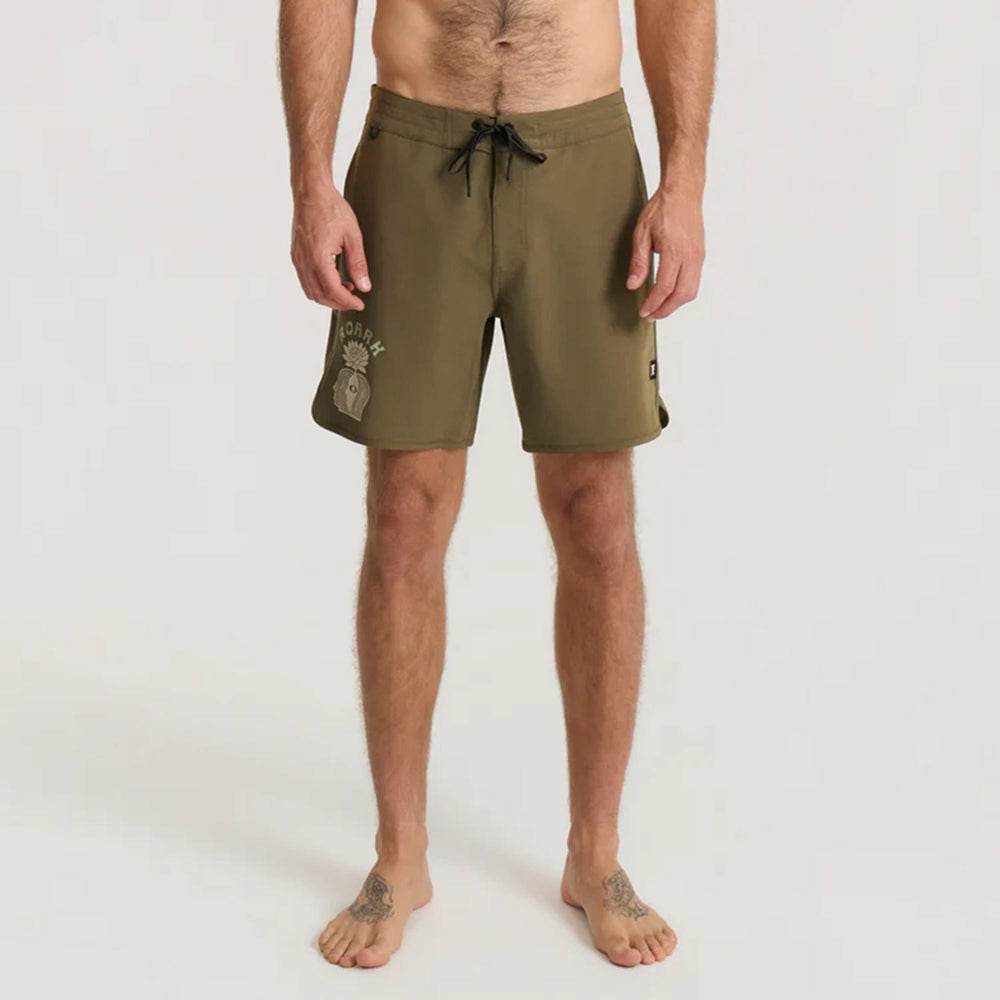 Roark Chiller Scallop Boardshorts in Military - Men