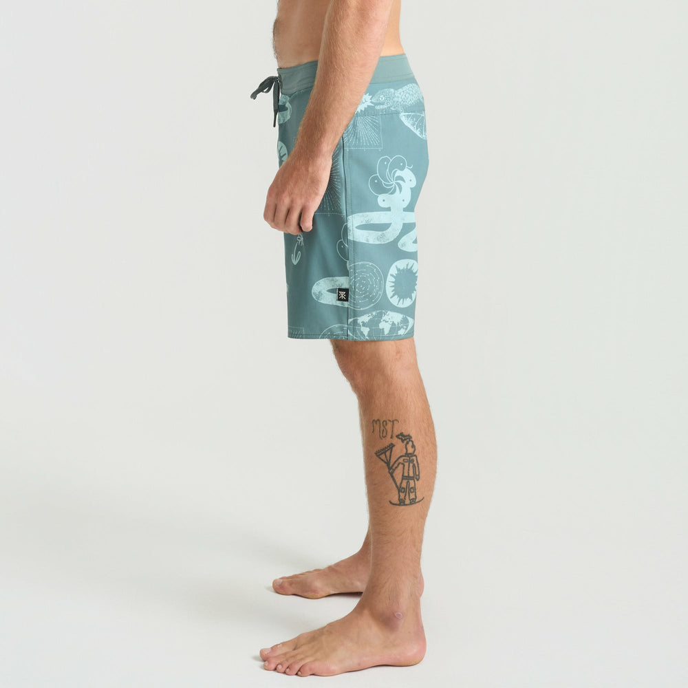 Roark Passage Boardshorts in Slate Green - Men