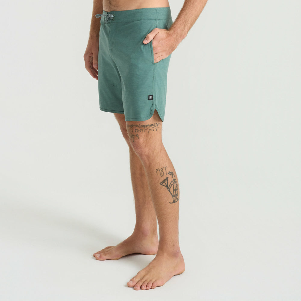 Roark Chiller Scallop Boardshorts in Slate Green - Men