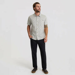 Roark Journey Short Sleeve Button Up Shirt in Grey - Men