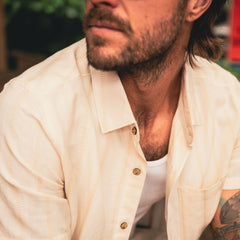 Roark Crosswinds Button Up Shirt in Unbleached - Men