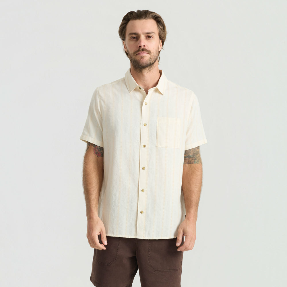 Roark Crosswinds Button Up Shirt in Unbleached - Men
