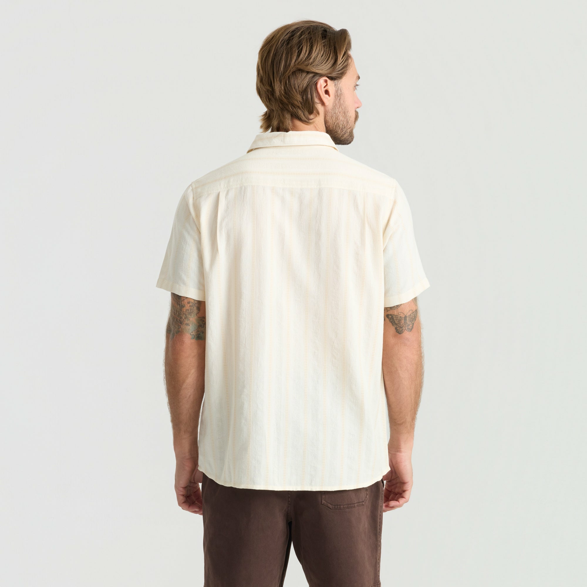 Roark Crosswinds Button Up Shirt in Unbleached - Men