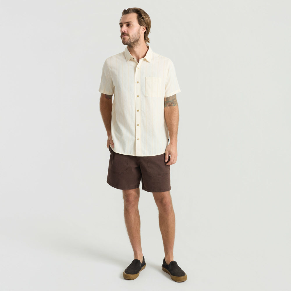 Roark Crosswinds Button Up Shirt in Unbleached - Men
