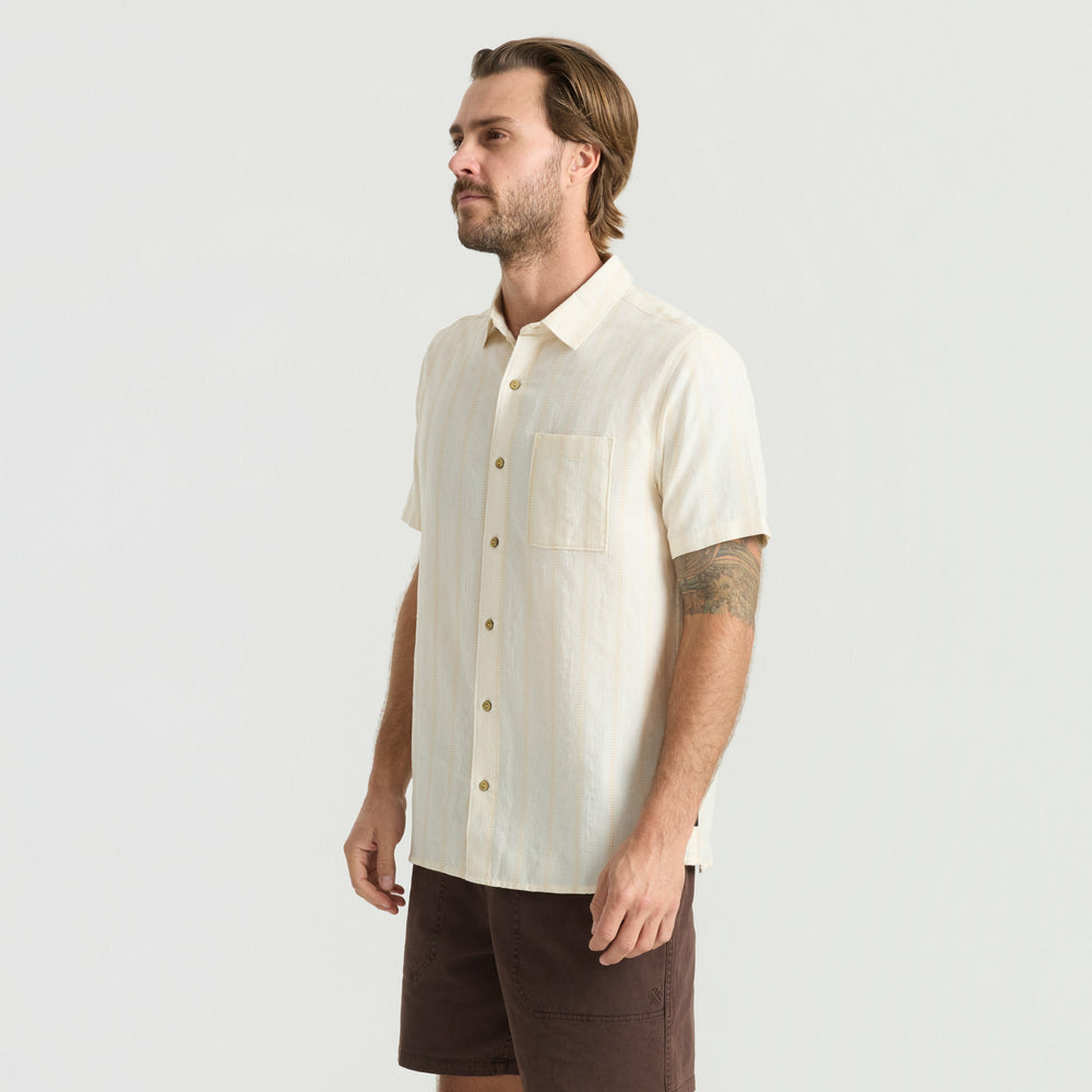 Roark Crosswinds Button Up Shirt in Unbleached - Men